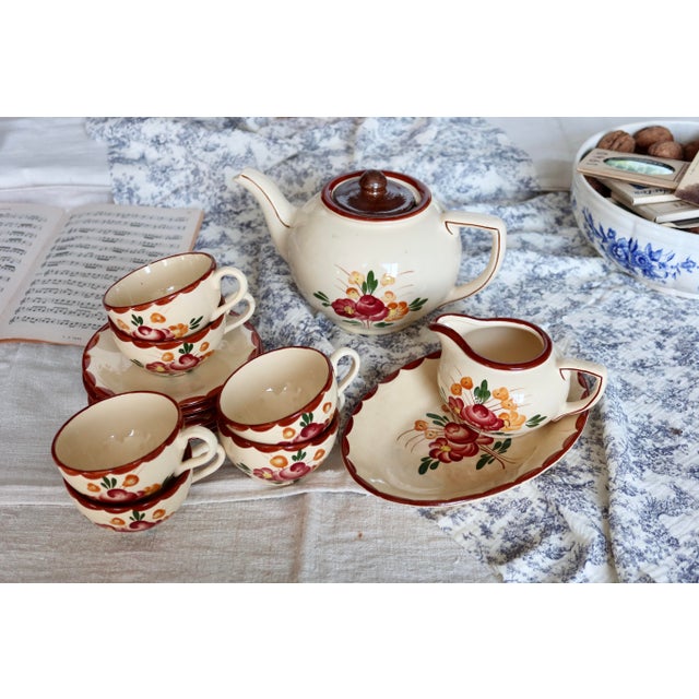 Vintage Agen Tea Service in Earthenware from Longchamp, 1970s, Set of 5 For Sale - Image 6 of 8