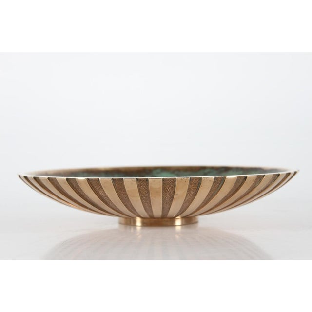 Large Art Deco Bronze Dish with Verdigris Green Patina, 1940s For Sale - Image 9 of 9