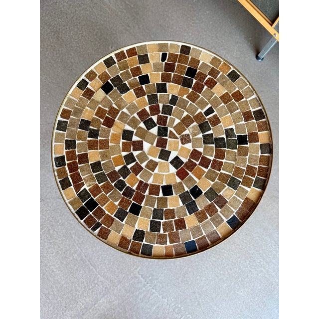 60s Japanese Mosaic Tile and Brass Occasional Table Ardan Jewelers Plant Stand For Sale - Image 4 of 15