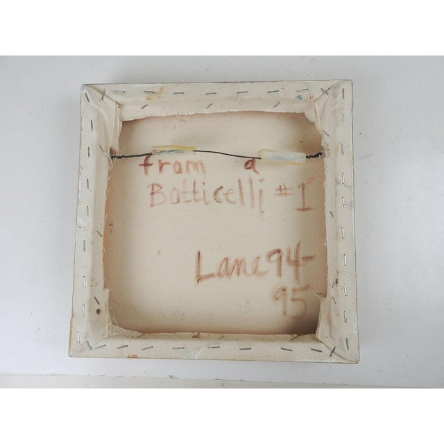 1995 oil on gallery wrap canvas portrait of blonde blue eyes woman. Signed Lane, dated and titled From A Botticelli #1 on...