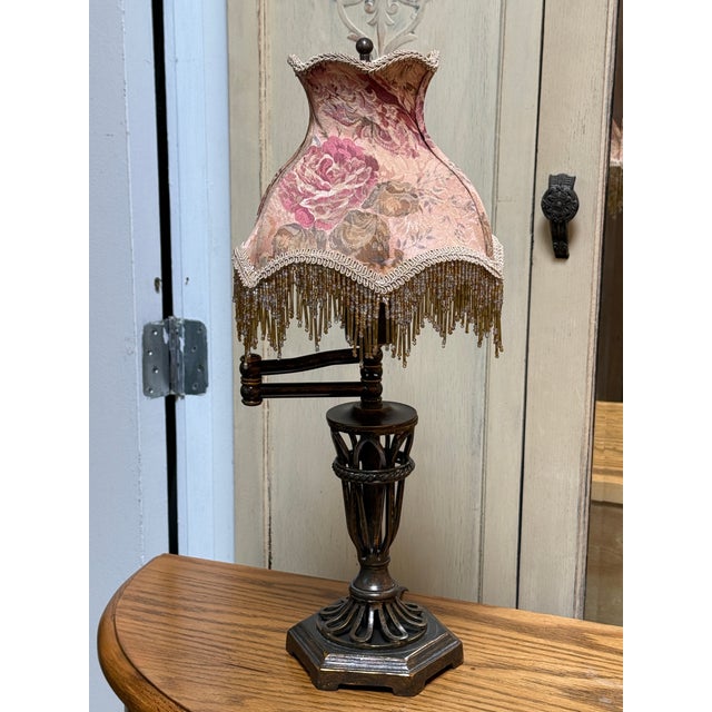 Brown Vintage Swing Arm Table Lamp For Sale - Image 8 of 12