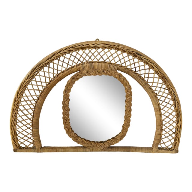 Arched Wicker & Rattan Mirror Chairish