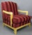 Oxblood Stripe Open-Arm Lounge Chairs - a Pair For Sale - Image 4 of 8
