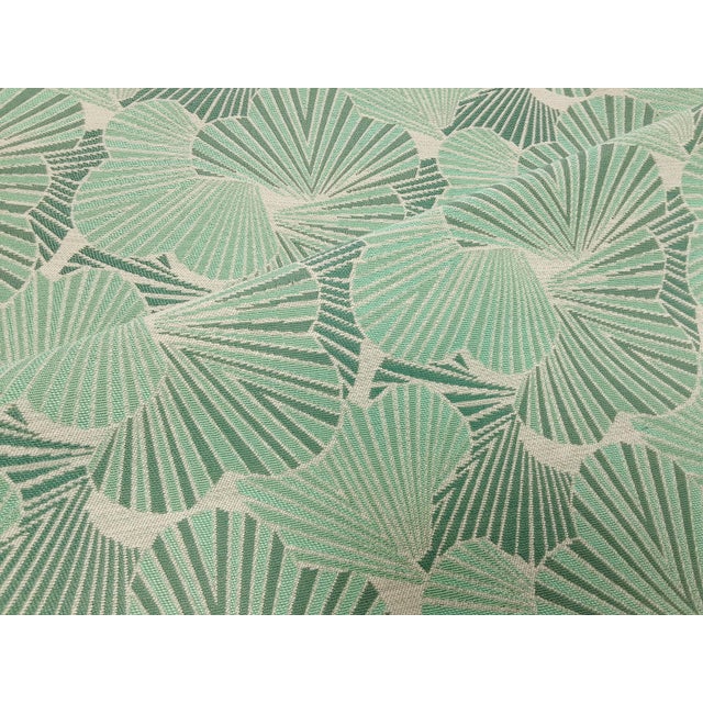 Valdese Weavers Teal Green Botanical Abstract Indoor Outdoor Upholstery Fabric. Sold per yard. Finish Nanotex, Light...