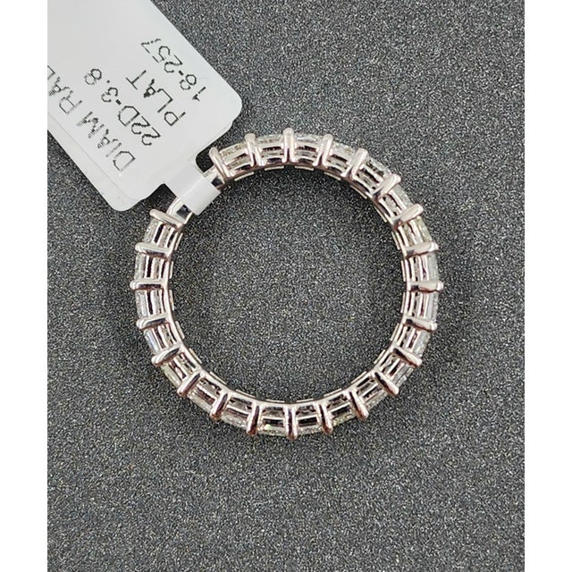 Early 21st Century 3.80 Ct Platinum Radiant Eternity Band With Gap for Sizing Size 6.5 For Sale - Image 5 of 9