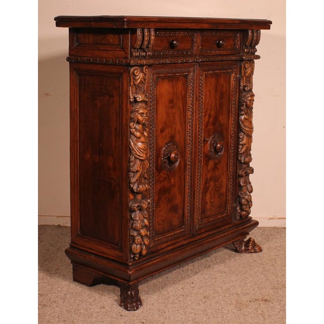 Wood 17th Century Italian 2-Door Buffet For Sale - Image 7 of 15