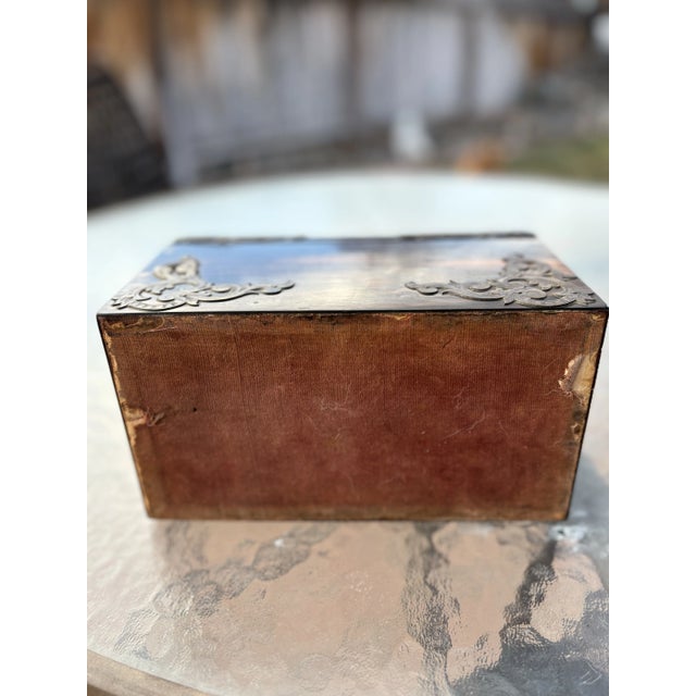 Woodcraft 19th Century Box With Brass Trim Circa 1860-1880 For Sale - Image 4 of 4