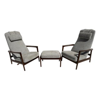Set of Folke Ohlsson Reclining Lounge Chairs - 3 Pieces For Sale