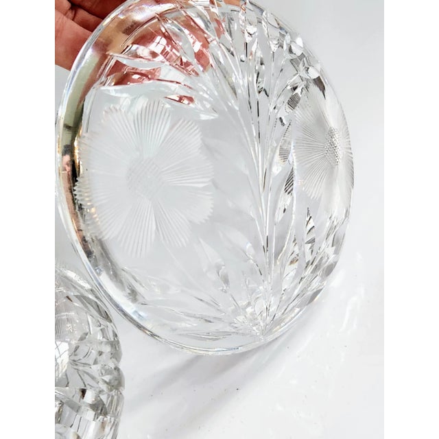 1930s Hand Cut Crystal Lidded Powder Trinket Jar, Large Size For Sale - Image 10 of 12