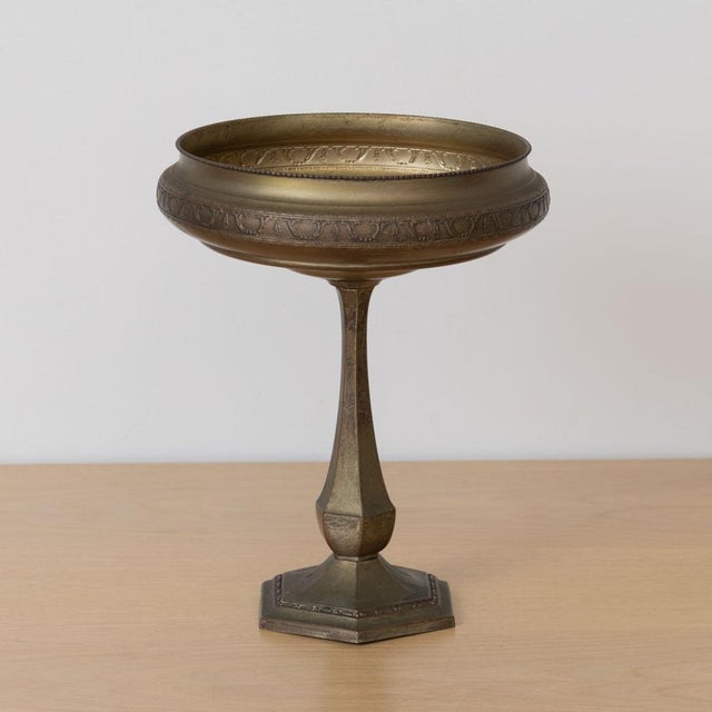 French 1930s Large French Pewter Pedestal Dish For Sale - Image 3 of 11