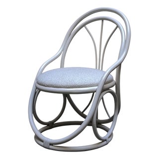 White Lacquered Wood and Fabric Armchair, Italy, 1960s For Sale