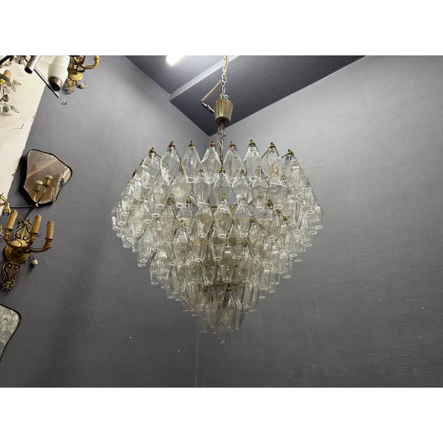 Large Murano Glass Poliedri Chandelier, Italy, 1970s For Sale - Image 16 of 18