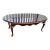 Late 20th Century Dark Wood & Glass Coffee Table – Cabriole Legs For Sale