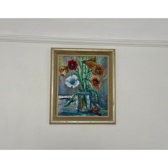 1950s A. Åslund, Flower Still Life, 1954, Oil on Panel, Framed For Sale - Image 5 of 18