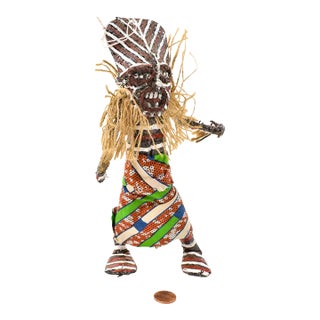 Early 20th Century Makishi Painted African Doll For Sale