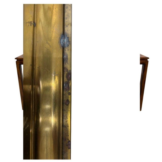 Mid 20th Century Vintage Mastercraft Style Brass and Glass Square Coffee Table For Sale - Image 5 of 5