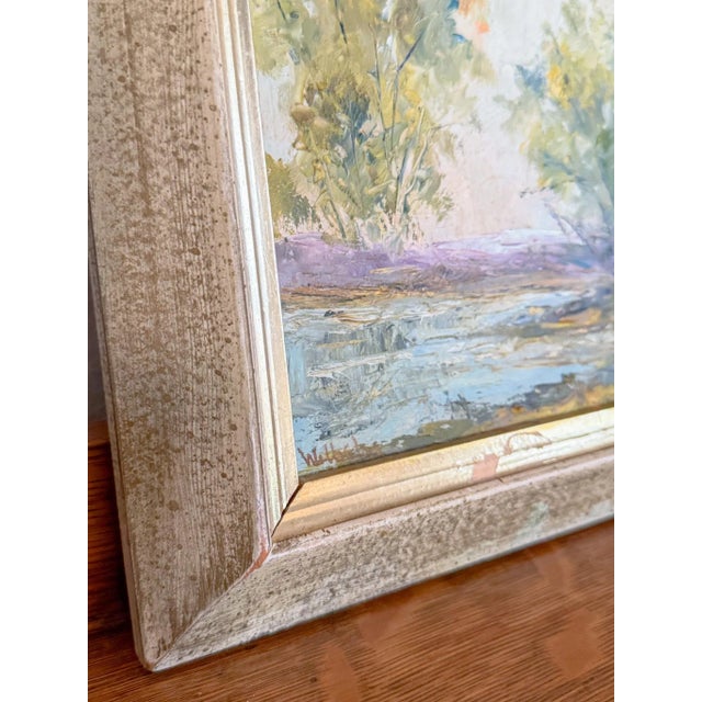 American J. Ellen Wilhelm (American, 20th Century) Landscape Oil Painting on Board For Sale - Image 3 of 8