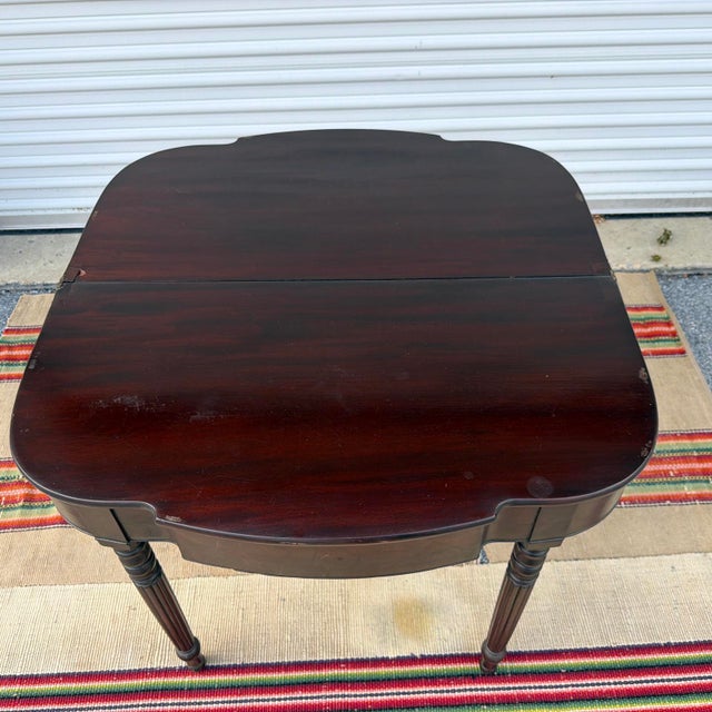 Antique Sheraton Mahogany Flip-Top Games Table, Baltimore, Circa 1810s For Sale - Image 10 of 18