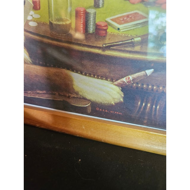 Mid-Century Modern Vintage a Bold Bluff - c.m. Coolidge Art Print Dogs Playing Poker Cards Dog, Original Print For Sale - Image 3 of 5