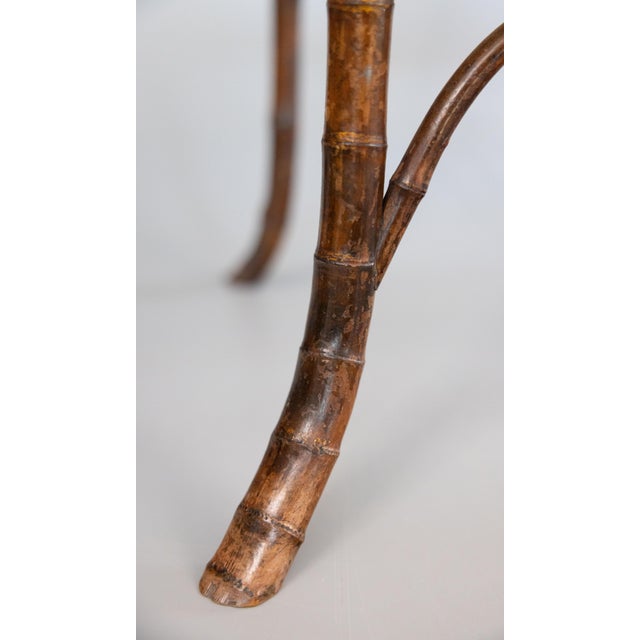 Antique 19th-Century English Chinoiserie Bamboo Side Table For Sale - Image 10 of 12