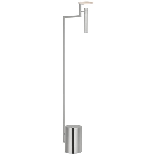 Modern Kelly Wearstler by Visual Comfort Signature Melange 52" Floating Disc Floor Lamp in Polished Nickel with Alabaster For Sale - Image 3 of 3