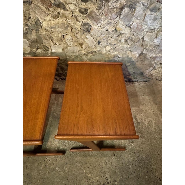 Vintage Danish Teak Nesting Tables by Mogens Kold, 1960, Set of 3 For Sale - Image 10 of 18