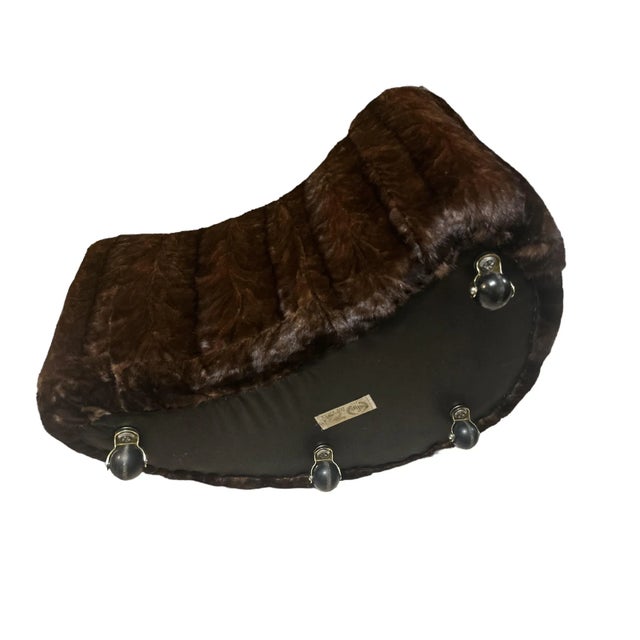 Animal Skin Vladimir Kagan Design Nautilus Ottoman Upholstered in Mink Fur For Sale - Image 7 of 8