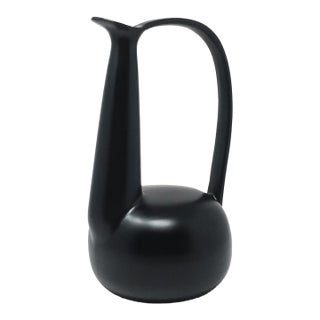 1990s Italian Bucchero Ceramic "Gubbio" Swan-Neck Jug by Gio Ponti for Neoponti/Costantino For Sale