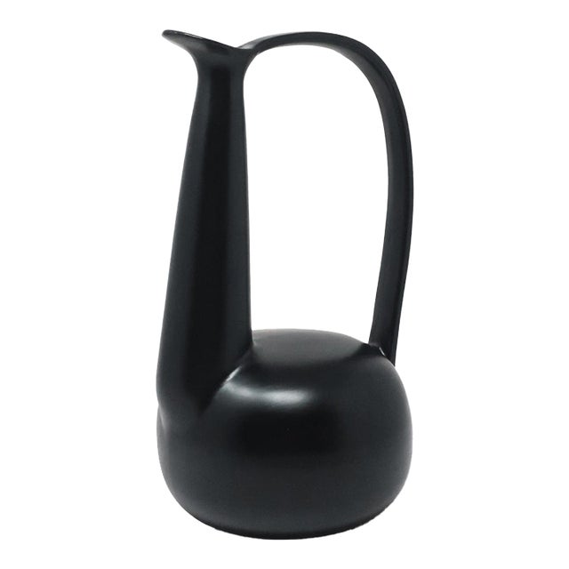 1990s Italian Bucchero Ceramic "Gubbio" Swan-Neck Jug by Gio Ponti for Neoponti/Costantino For Sale