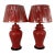1960s Vintage Large Coral Porcelain Ginger Jar Lamps With Shades - a Pair For Sale