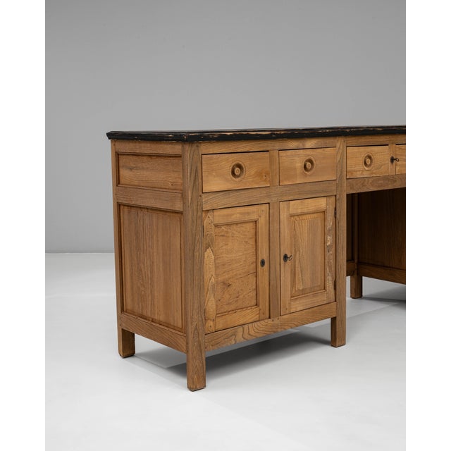 1900s French Provincial Wooden Buffet with Drawers and Cabinet Storage For Sale In Greensboro - Image 6 of 18