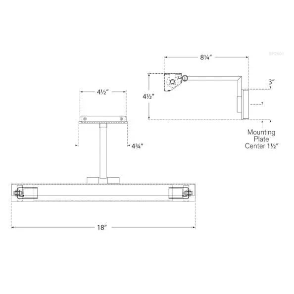Visual Comfort J. Randall Powers for Visual Comfort Signature McClain 18" Hardwired Picture Light in Bronze For Sale - Image 4 of 4