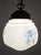 Metal Art Deco Ceiling Lamp with Beige Glass Shade on a Brass Mount, 1930s For Sale - Image 7 of 8