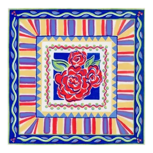 Contemporary Original Fauvist Still Life Gouache Painting "Matisse Rose" by Kathleen Ney