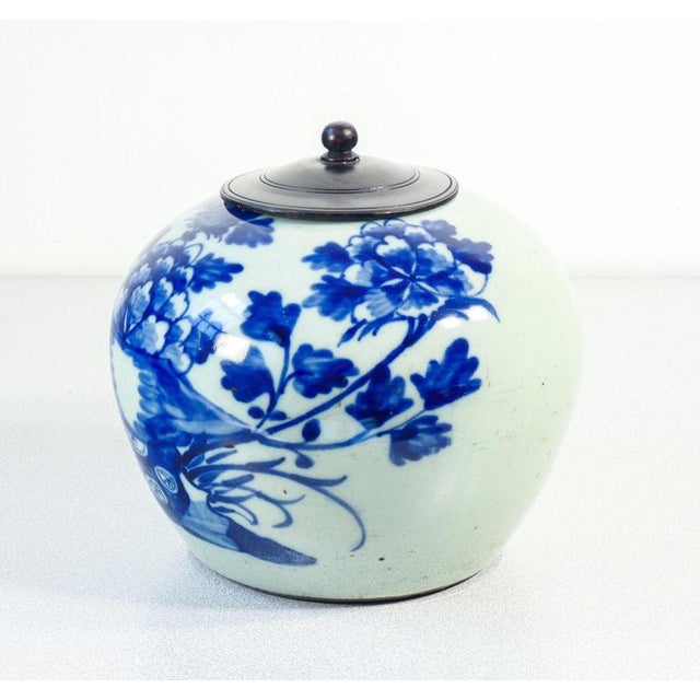 Ceramic Spice Jar in Blue on White, China For Sale - Image 3 of 10