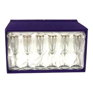 1980s Lavorato a Mano Champagne Flutes - Set of 6 For Sale