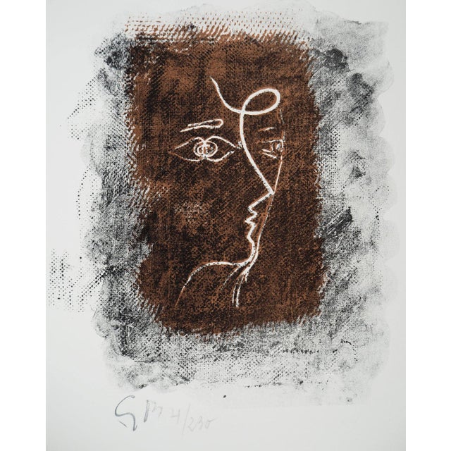 Georges braque (1882-1963) cubist profile original lithograph signed with the artist's stamp numbered / 230 copies on...