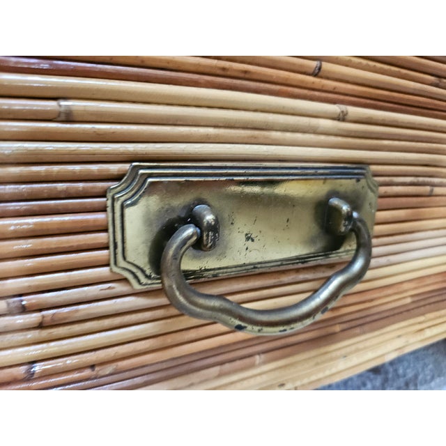 Vintage Pencil Reed Waterfall Double Dresser For Sale - Image 13 of 18
