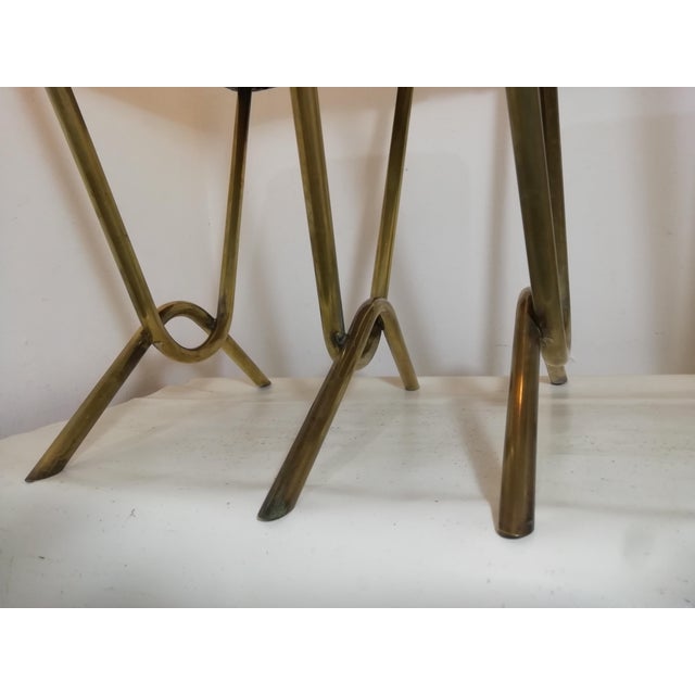 1950s Vintage Brass Stools, Italy, 1950s, Set of 2 For Sale - Image 5 of 12