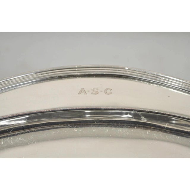 Early 20th Century Vintage English Sheffield Meat Cutlery Serving Platter Tray "Asc" Monogram For Sale - Image 5 of 11