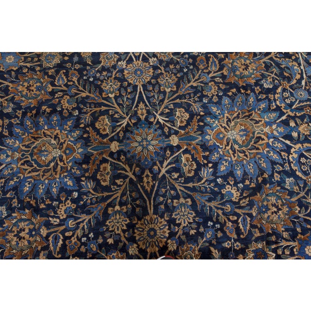 1900 - 1909 Authentic Persian Kirman Handmade Wool Rug For Sale - Image 5 of 8