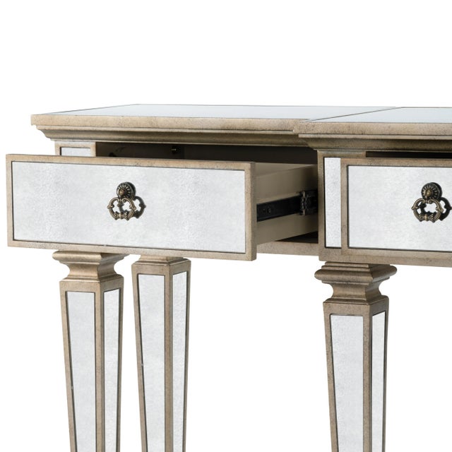 Celeste Mirrored Console Table, Silver For Sale - Image 9 of 11