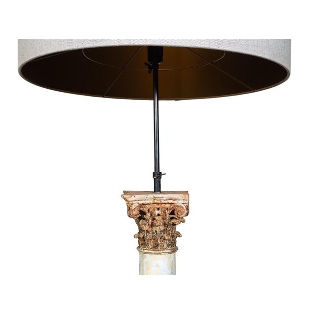French Antique Column Floor Lamp For Sale - Image 3 of 5