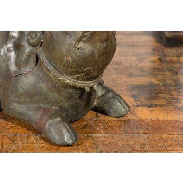 Bronze Mid 19th Century Celebes Island Hand-Tooled Temple Monster Sculpture For Sale - Image 8 of 13