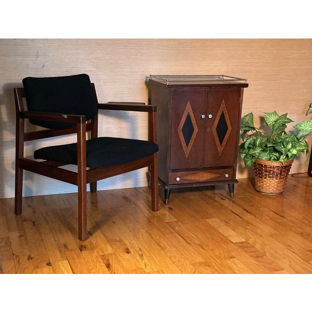 Mid-Century Modern Wooden Cabinet Art Deco Elements, Circa 50s 60s For Sale - Image 12 of 12