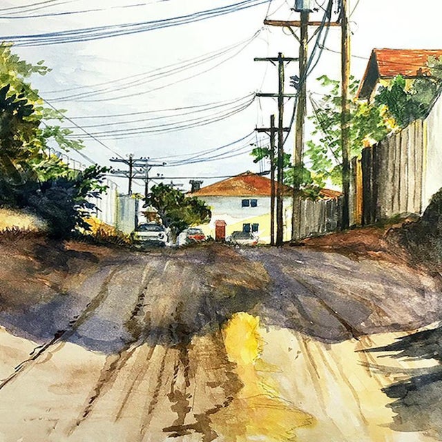 Impressionist Duke Windsor, "Sunday Morning Stroll", Watercolor Painting, Framed Impressionist Art For Sale - Image 3 of 3