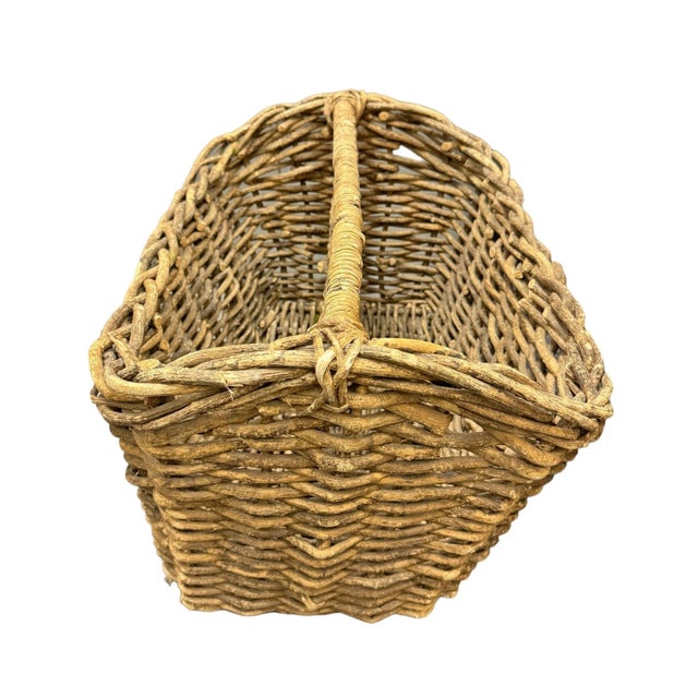 Wood French Woven Wicker Garden Trug For Sale - Image 7 of 12