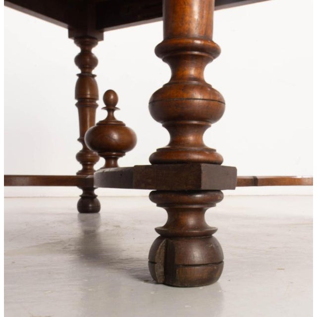 19th Century Louis XIII French Square Oak Table with X-Shaped Crossbar, 1890s For Sale - Image 11 of 16