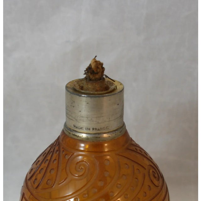 1920s 1920s Art Deco Cristaux d'Art St Louis France Amber Glass Hand Cut Crystal Perfume Lamp Bottle For Sale - Image 5 of 11