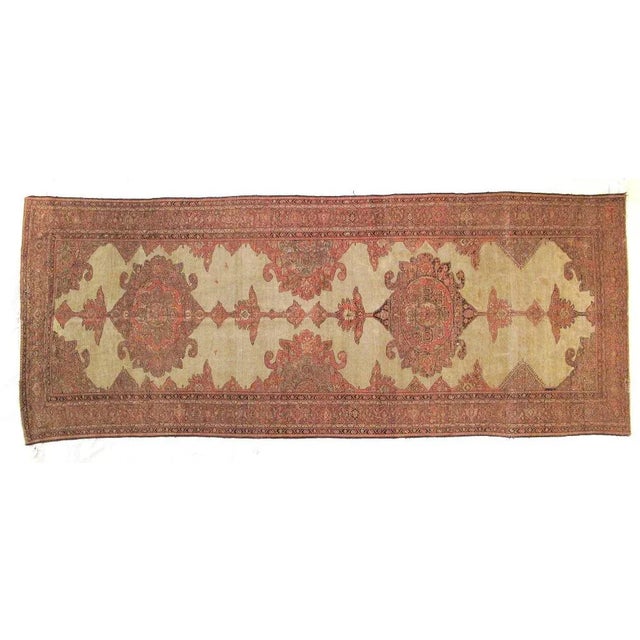 Wool pile genuine hand woven very fine antique (over 100 years old) exceptionally fine Persian Mishan Malayer. Thin pile.